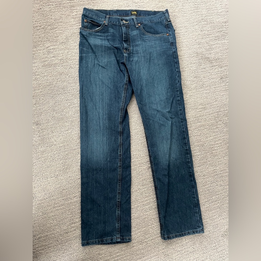 Lee Men's Straight Jeans - Dark Blue 34x32 85% cotton